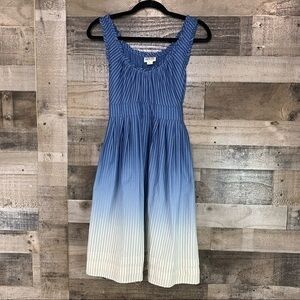 NWT One Star Blue Stripe Bleach Dipped Ombré Dress Size Medium
